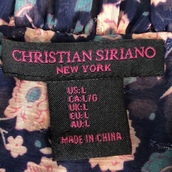 CHRISTIAN SIRIANO New York Floral Print V-Neck Blouse Size: L - Picture 9 of 12